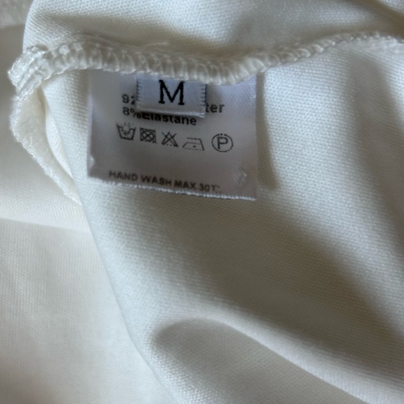 New Floral Jacquard Lace Up Backless Split Hem Satin Cami Dress White Elegant - Picture 7 of 7